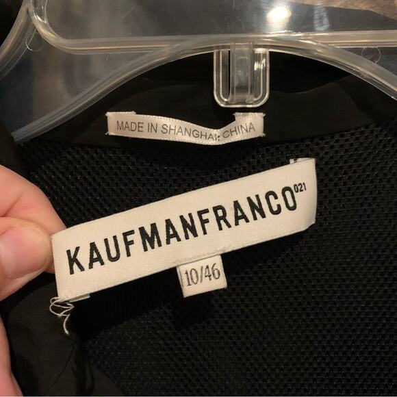 KaufmanFranco Wrap Button Lightweight Jacket Black Size 10/46 Minimal Luxury - Picture 10 of 14